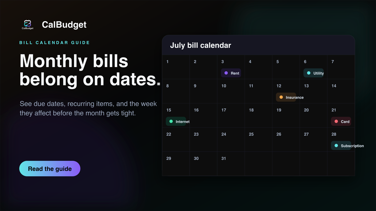 How to Build a Monthly Bill Calendar That Actually Works