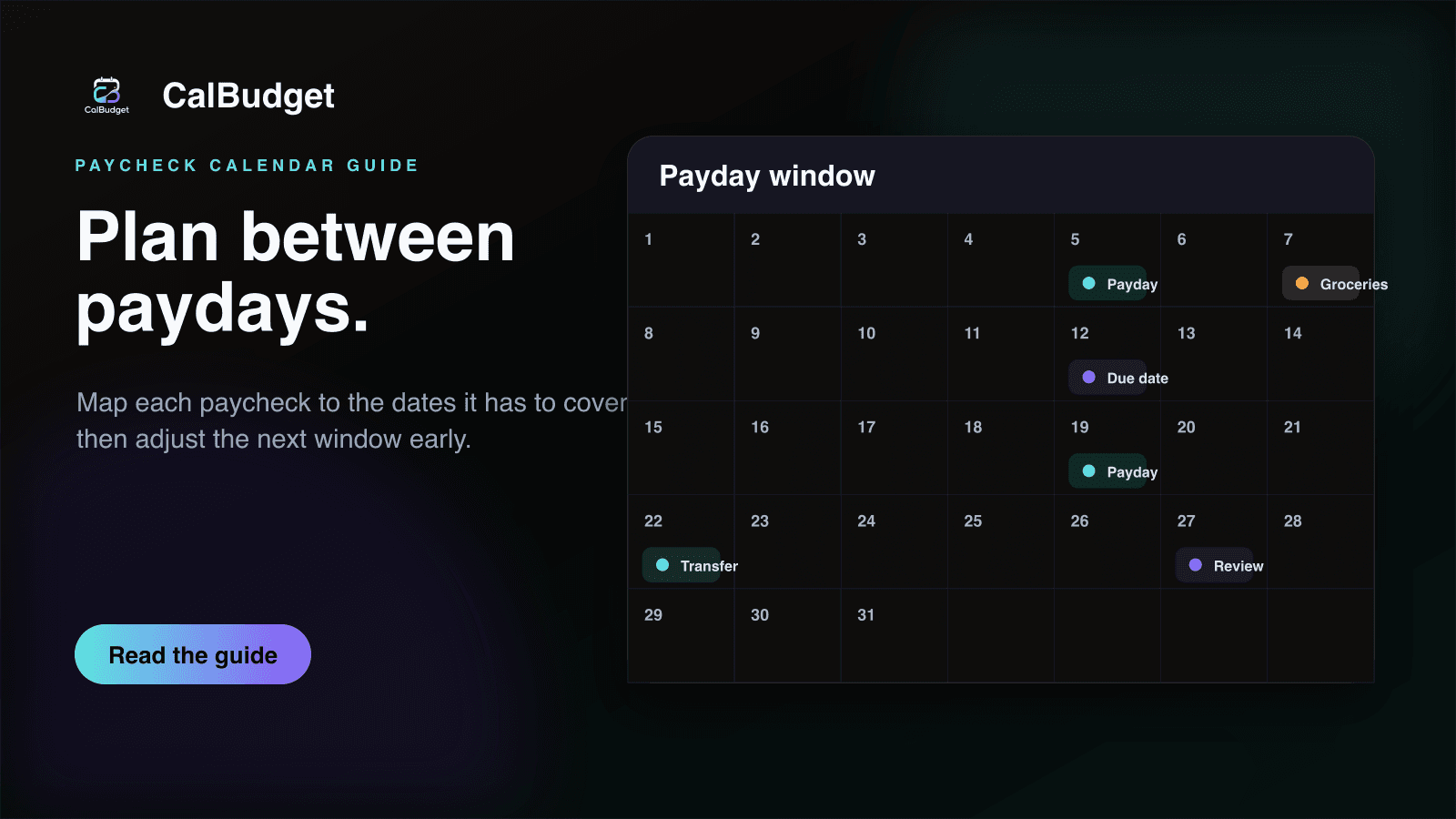 Paycheck Budget Calendar: How to Plan Between Paydays