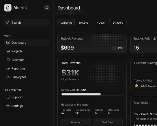 Atomist feature visual